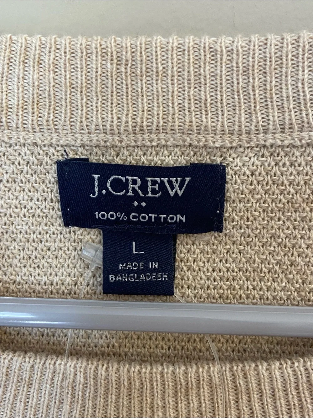 J. Crew‎ Men's Lightweight Cotton Sweater Beige, Large, NWT, Smart Casual Resort
